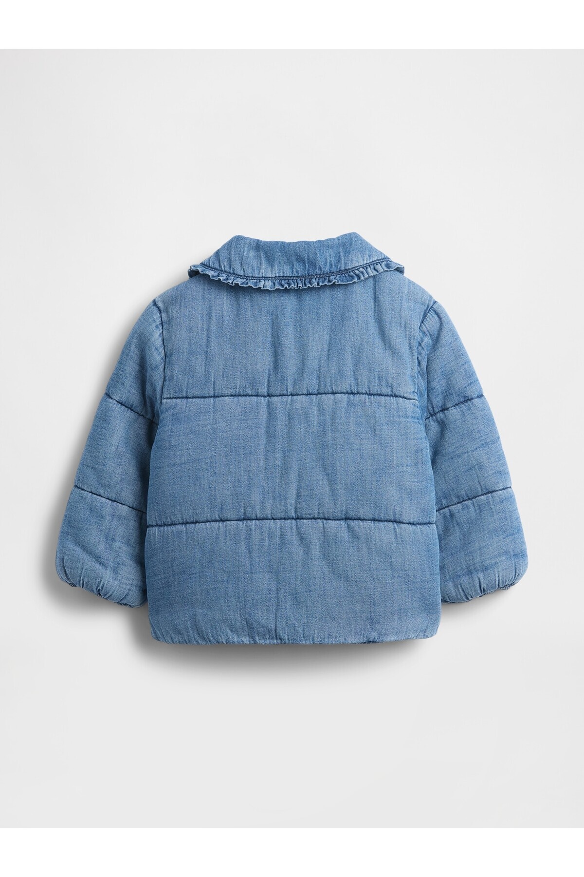 GAP Kız Bebek Açık Mavi Cozy-Lined Denim Puffer Şişme Mont fotoğrafı 2 (önizleme)