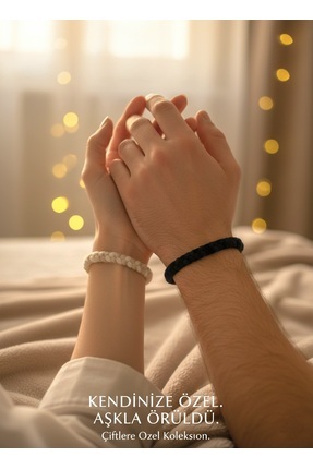 AXSENTRA Çiftelere özel El yapımı Mıknatıslı 2li örgü bileklik merserize ip 1...