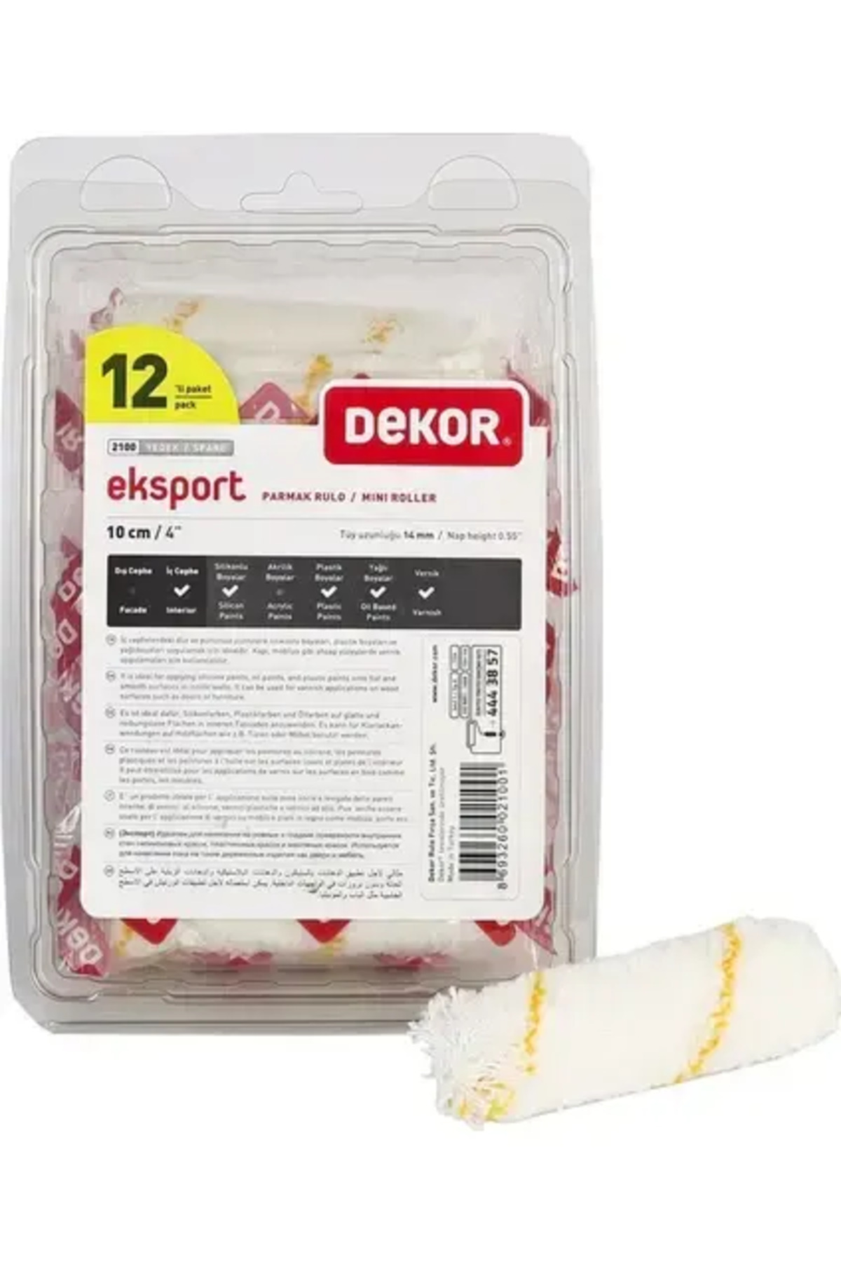 Dekor 2100 Export Saten Parmak Rulo 10 Cm Yedek-2 ADET - Fiyatı, Yorumları