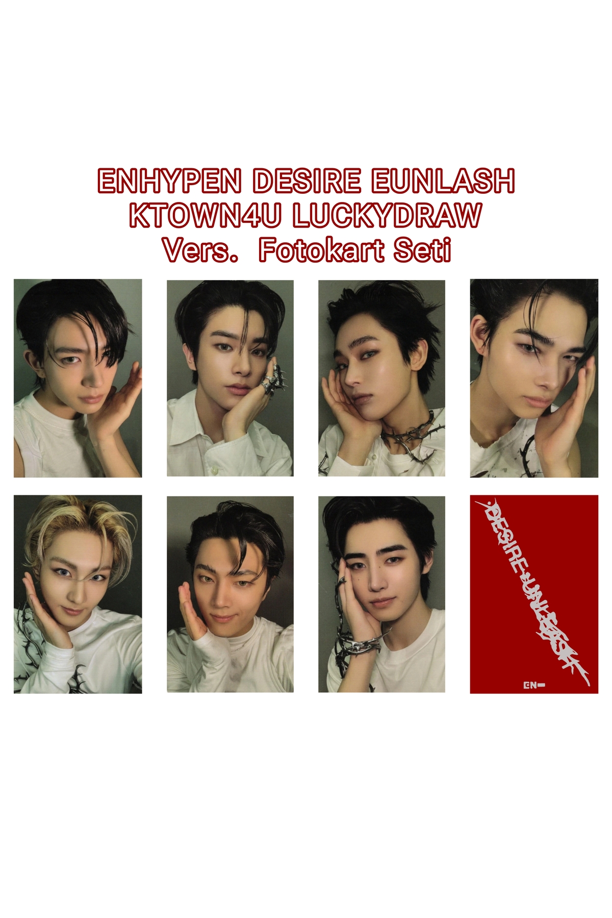 Sntay ENHYPEN Fotokart Seti DESIRE EUNLASH KTOWN4U LUCKYDRAW