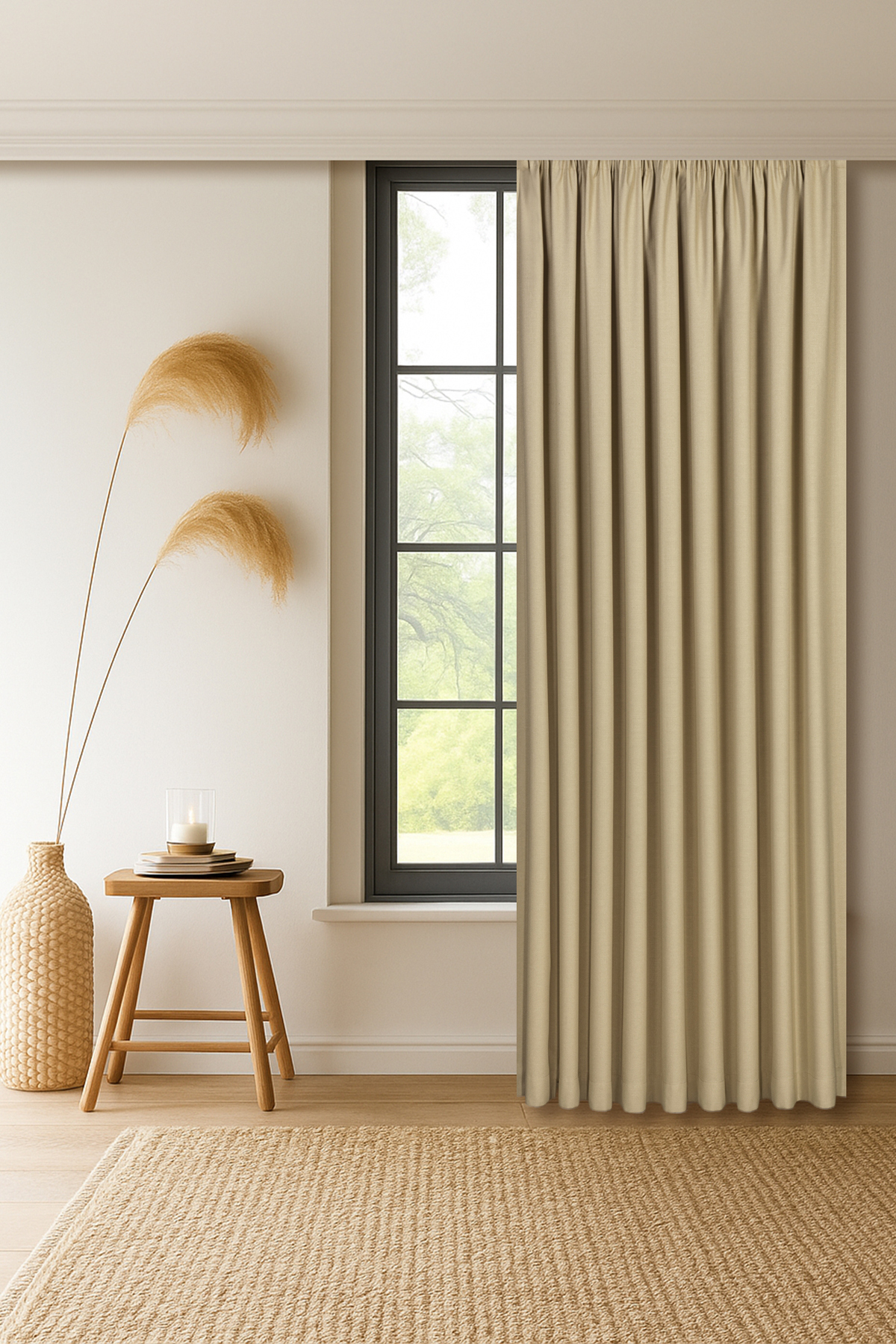 Capri linen textured dark stone extractor HIGH QUALITY SINGLE WING BACKGROUND CURTAIN