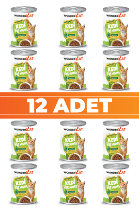 WonderCAT Tavuklu Yetişkin Kedi Konservesi 400gr x 12 Adet