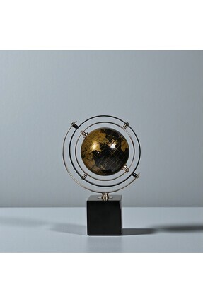 fontiero Metal Halkalı Mermer Tabanlı Dünya Küresi