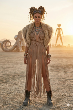 Akasha Design tasarım el yapımı festival elbisesi