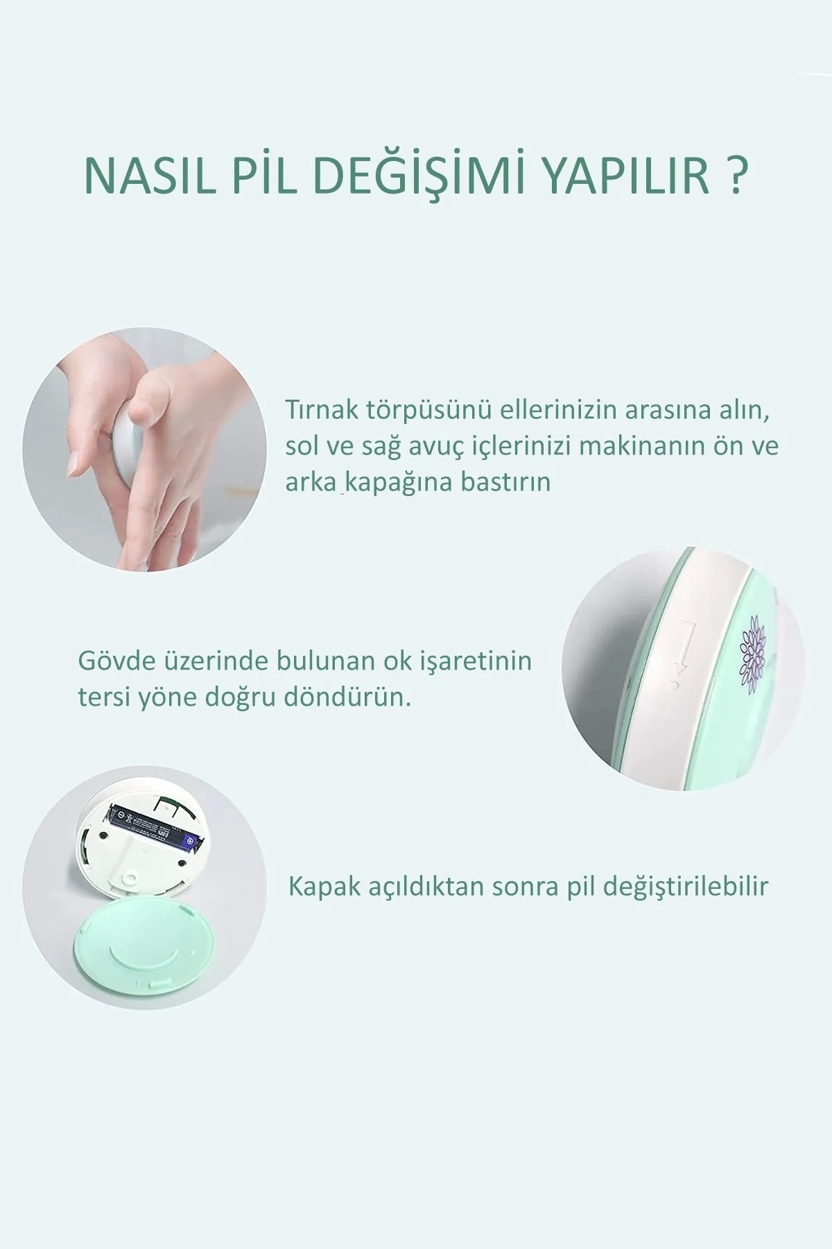 E BULURUM 6 Başlıklı Pilli Tırnak Törpüsü ( Bebekler Kullanılabilir ) (5067) fotoğrafı 4 (önizleme)