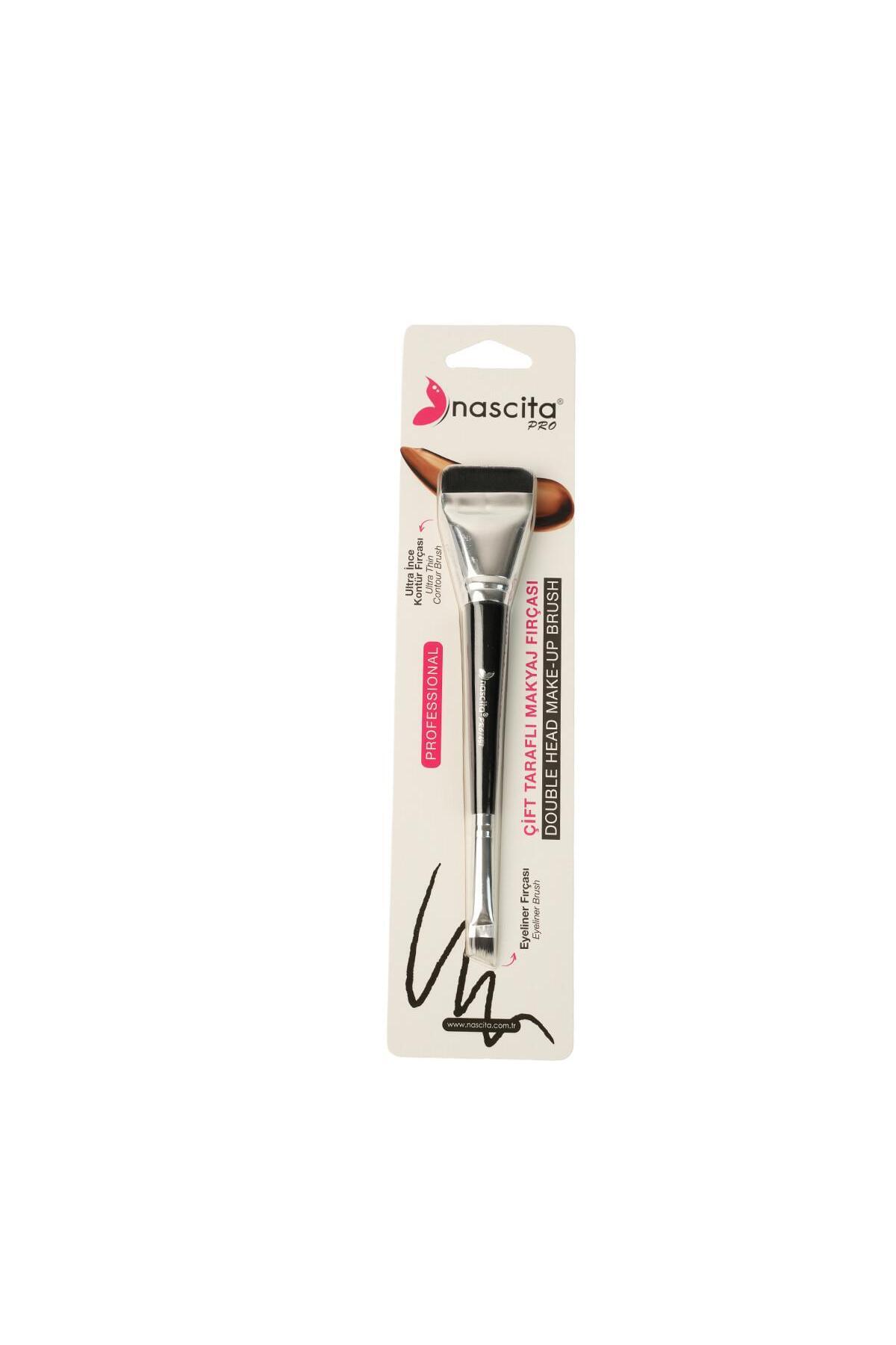 nascita Çift Taraflı İnce Kontür ve Eyeliner Fırçası - 497 — NASBRUSH0497