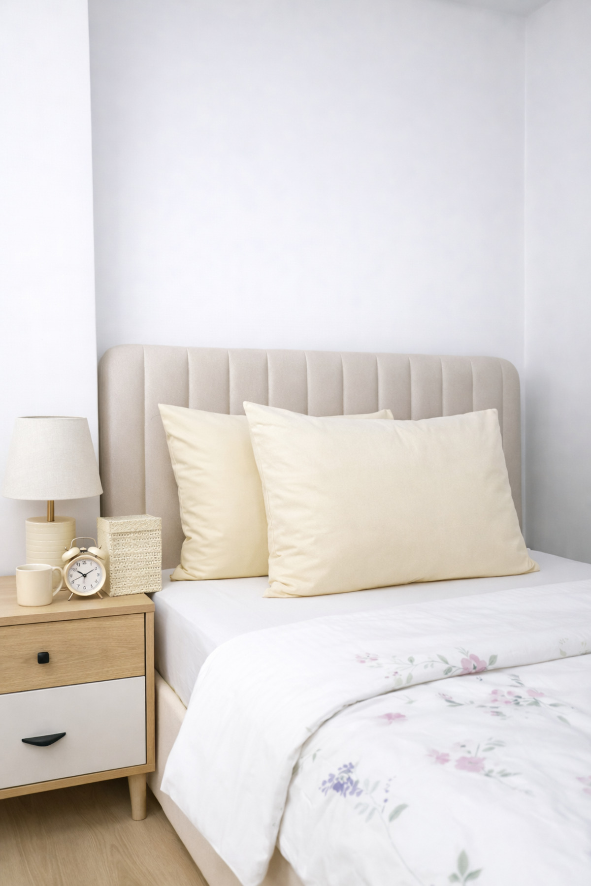 100% Cotton 50x70 cm Solid Color Soft Textured Covered Pillowcase 2pcs Set