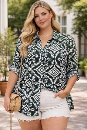 tuana büyük beden viskon gömlek