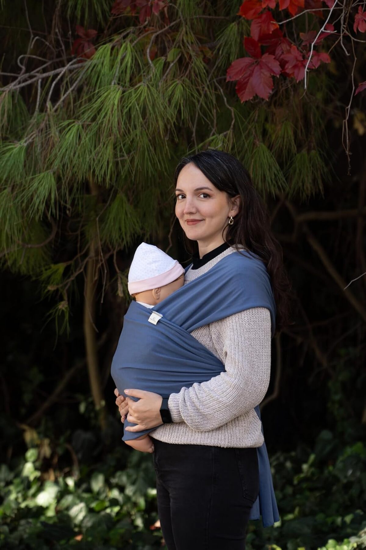 Hype Store moby baby co. Sling -%100 Pamuk - Wrap - Bebek Taşıma Şalı (Lacivert, 450cm x50cm) fotoğrafı 3 (önizleme)