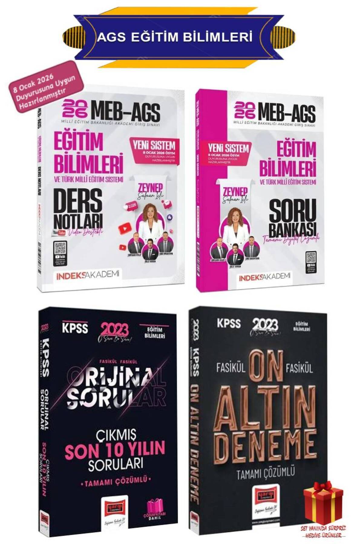 İndeks Akademi 2026 MEB AGS Eğitim Bilimleri Ders Notları+Eğitim