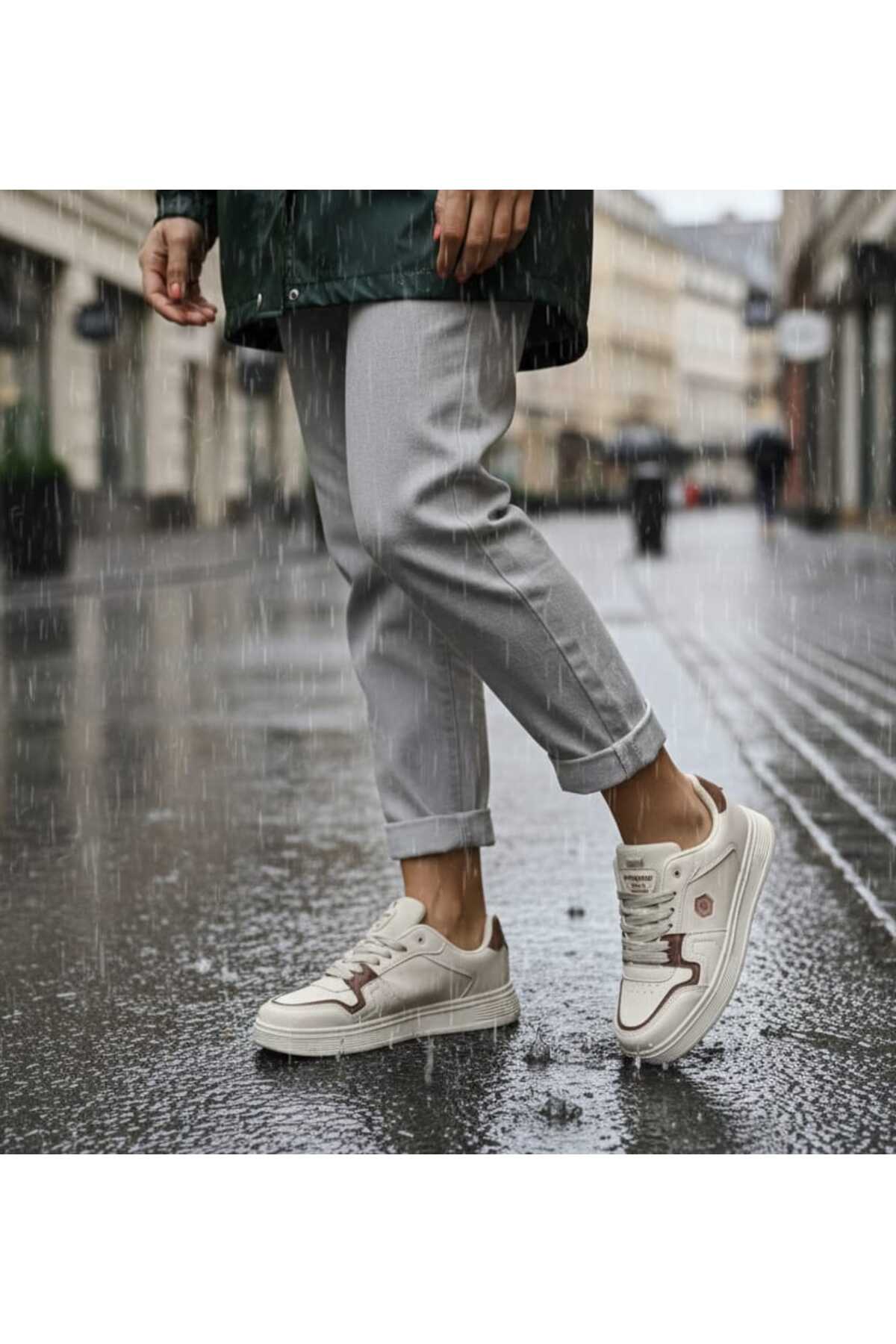 McDark  KADIN BEJ SNEAKER AYAKKABI SUYA DAYANIKLI ULTRA HAFİF TABAN - Görsel 4