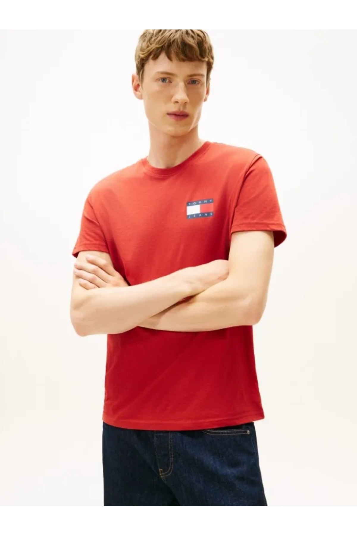 تامی هیلفیگر تی‌شرت مردانه TJM مدل SLIM ESSENTIAL FLAG TEE EXT - قرمز - DM0DM20740