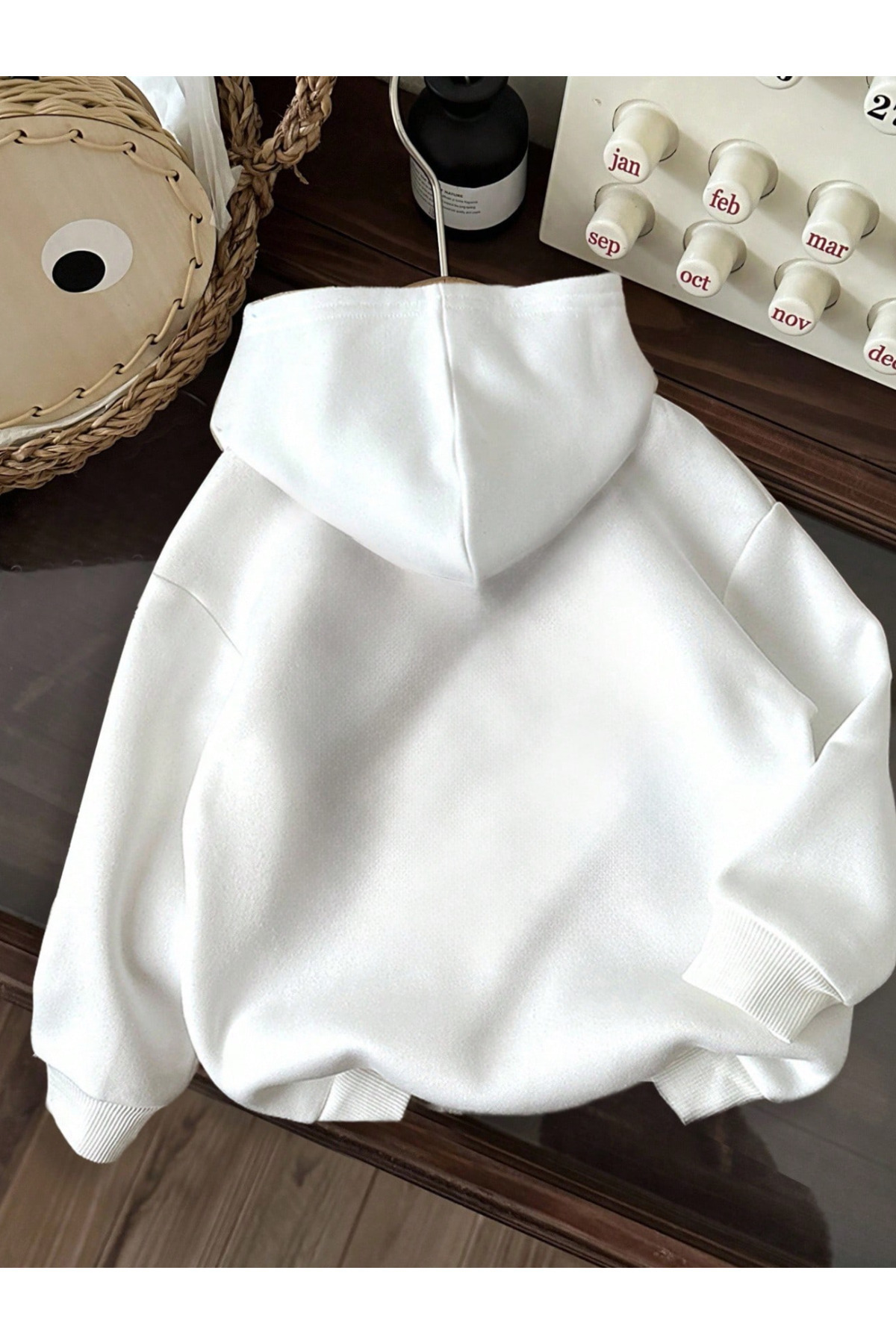 Marco Fresco  Unisex Simple Joy Çiçek Baskılı Oversize Kapüşonlu Sweatshirt - Görsel 2