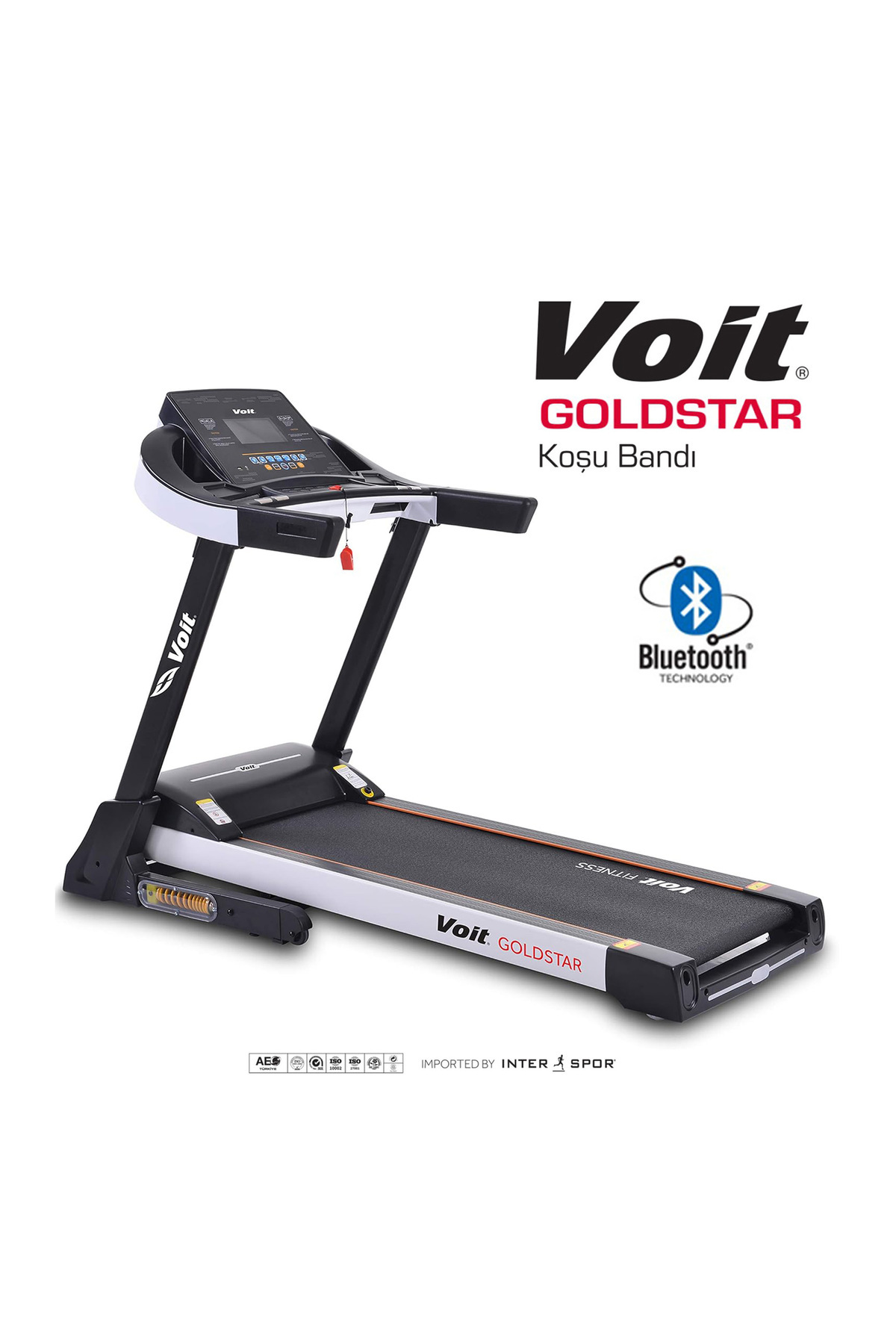 Voit Goldstar Koşu Bandı, Otomatik Eğimli, 3 Hp/Av Motorlu, Katlanabilir, Bluetooth App, 18KM Hız
