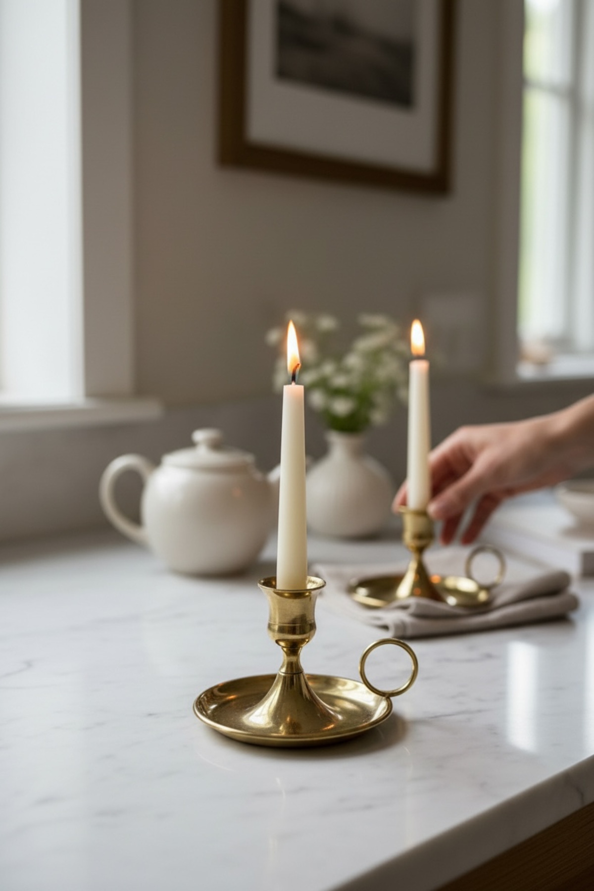 Eskitme Gold Şinanay Şamdan Mumluk El Şamdanı