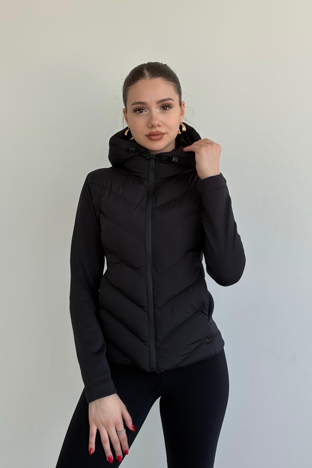 Moderk  ZRA Model Range Rover Mom Kontrast Şişme Mont Ceket Kadın Astarlı - Görsel 2