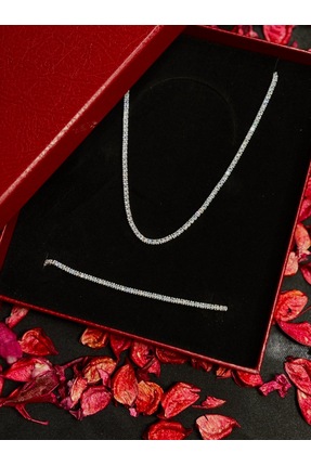 lotusbybuket Sevgililer günü özel seri çelik silver suyolu zirkon taşlı kolye...