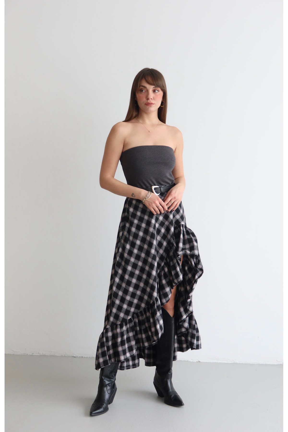 By ÖTE  Premium ekose etek - Görsel 3