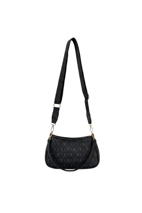 Valenora Kadın Farme Monogram Baget El ve Omuz Çantası - Siyah