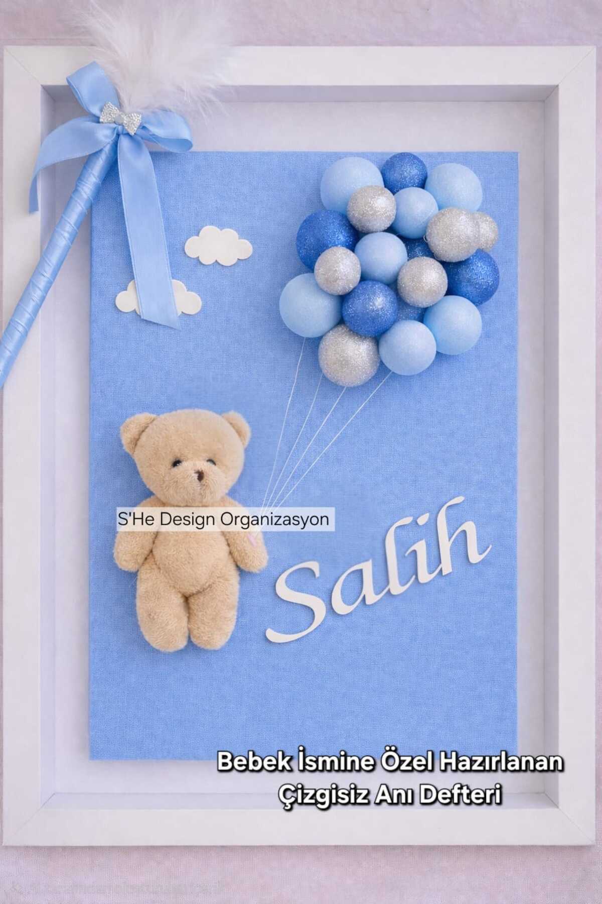 s'he design organizasyon Erkek Bebek İsmine Özel Hazırlanan Anı Hatıra Defteri fotoğrafı 4 (önizleme)