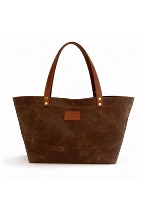 Noa Bag NOÁ Su Geçirmez Kanvas Tote Çanta – Günlük Kullanım, Gerçek Deri Sap