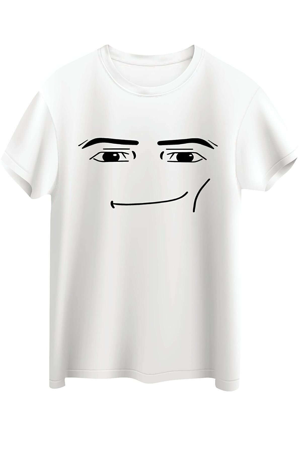 one button  Unisex Erkek/Kadın Face Man Regular T-shirt