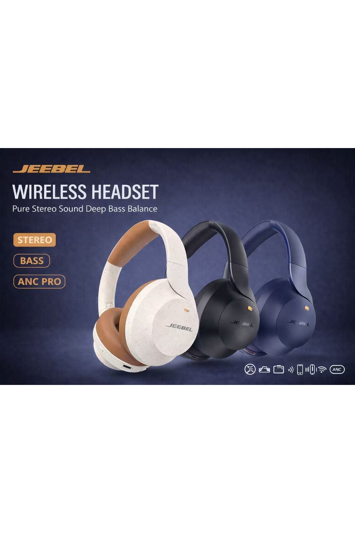 سماعات رأس لاسلكية ذكية من ANCPRO مزودة بتقنية متط...