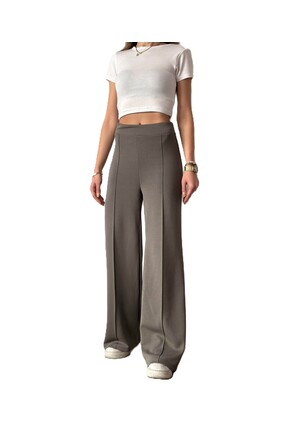 Giyimodam MODAL ÇİMALI PANTOLON BOL PAÇA LİKRALI - DAR KESİM