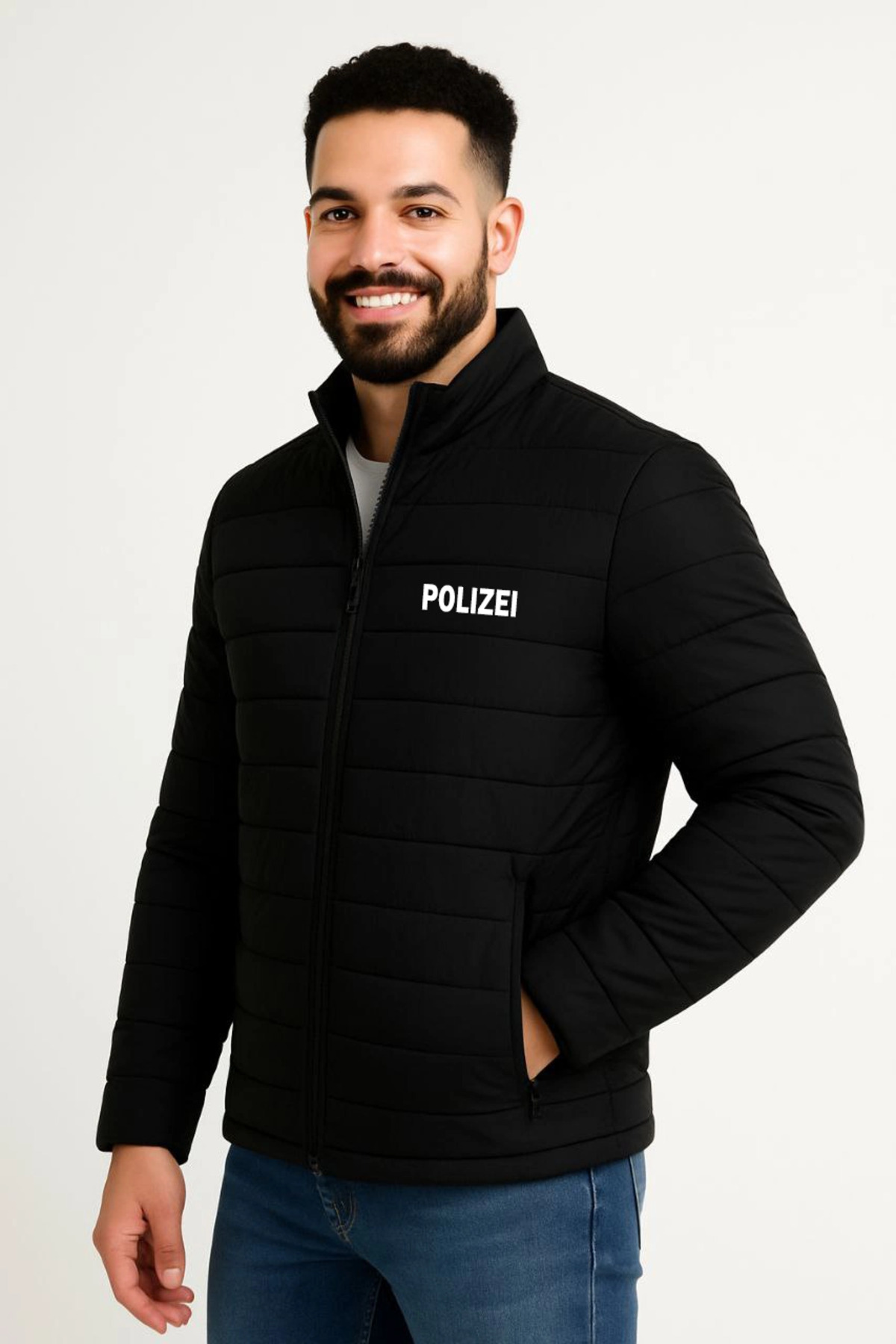 pilelistore Erkek Mikro Su İtici Kapitone Baskılı Astarlı Fermuarlı Bomber Mont - Siyah fotoğrafı 3 (önizleme)