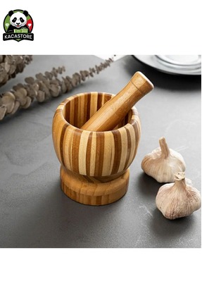 KACASTORE Bambu Havan Baharat Öğütücü