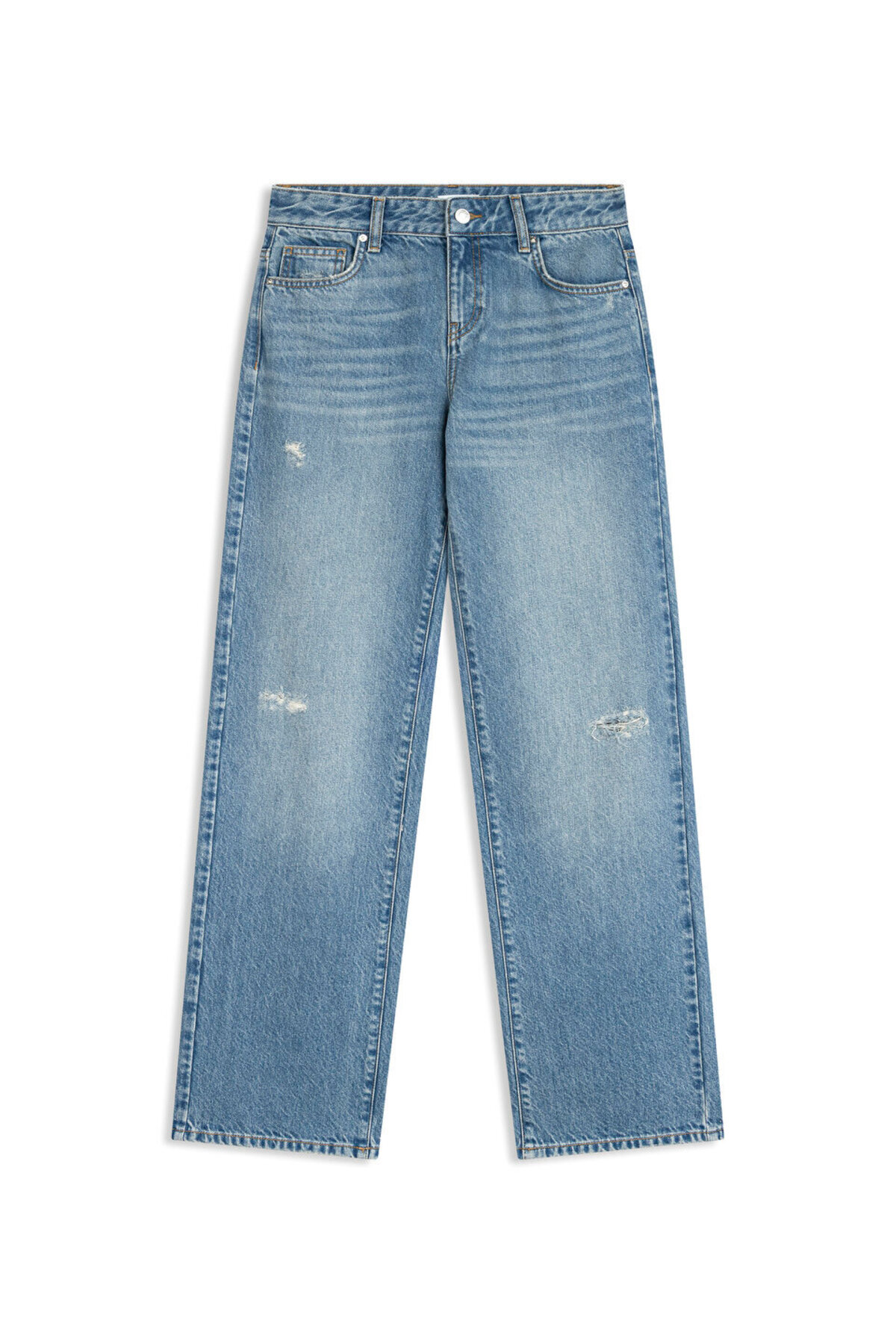 Twist Eskitme Efektli Jean Pantolon görsel 3