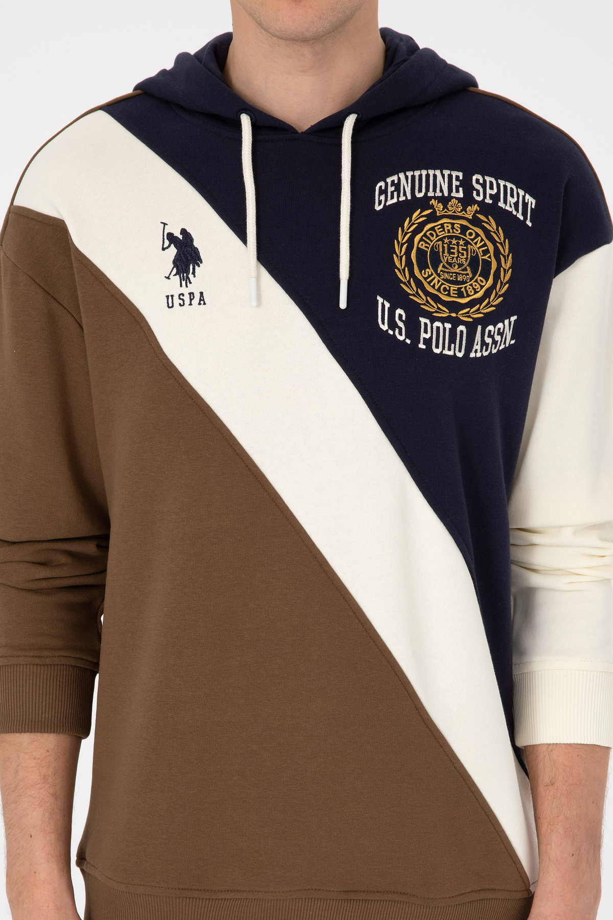 U.S. Polo Assn. Erkek Comfort Fit Kapülonlu Haki Sweatshirt 50309344-VR027 görsel 6