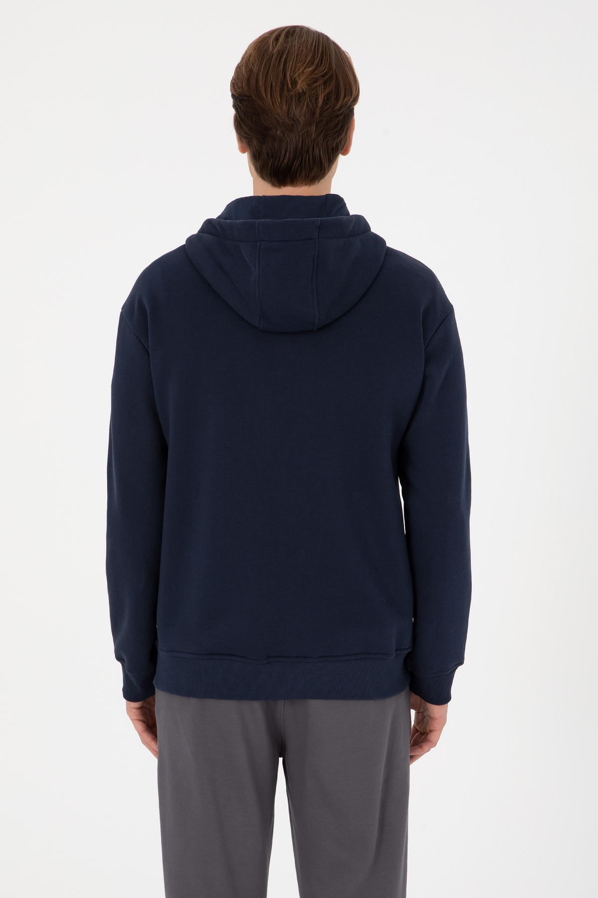 U.S. Polo Assn.  Erkek Comfort Fit Fermuarlı Kapüşonlu Lacivert Örme Hırka 50315757-VR033 - Görsel 5