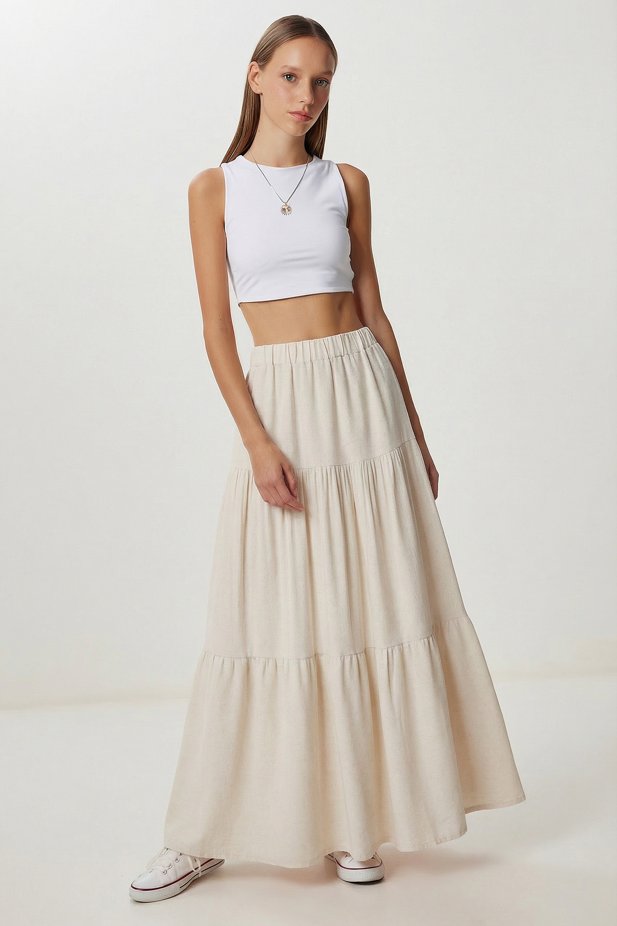 Flywheel Summer Muslin Skirt LKT0005 STONE