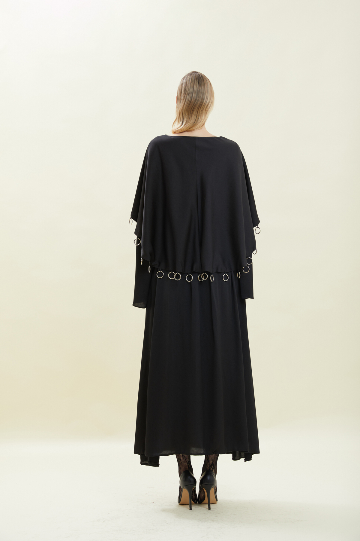 VERDA  Halka Detaylı Pelerinli Elbise - Görsel 2