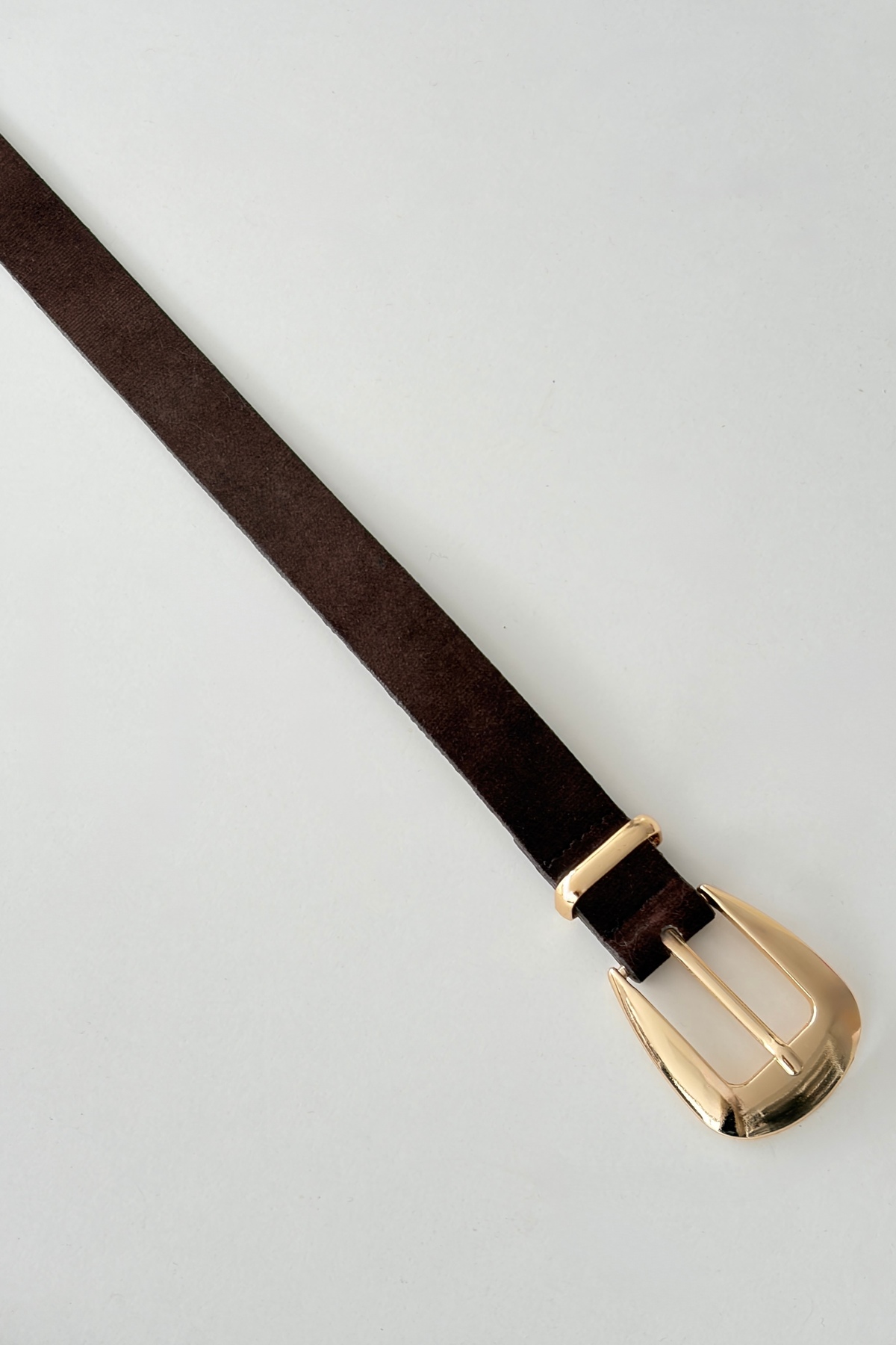 keisy  Wendy Gold Tokalı Kadın Süet Kemer (Acı Kahve) - Görsel 2