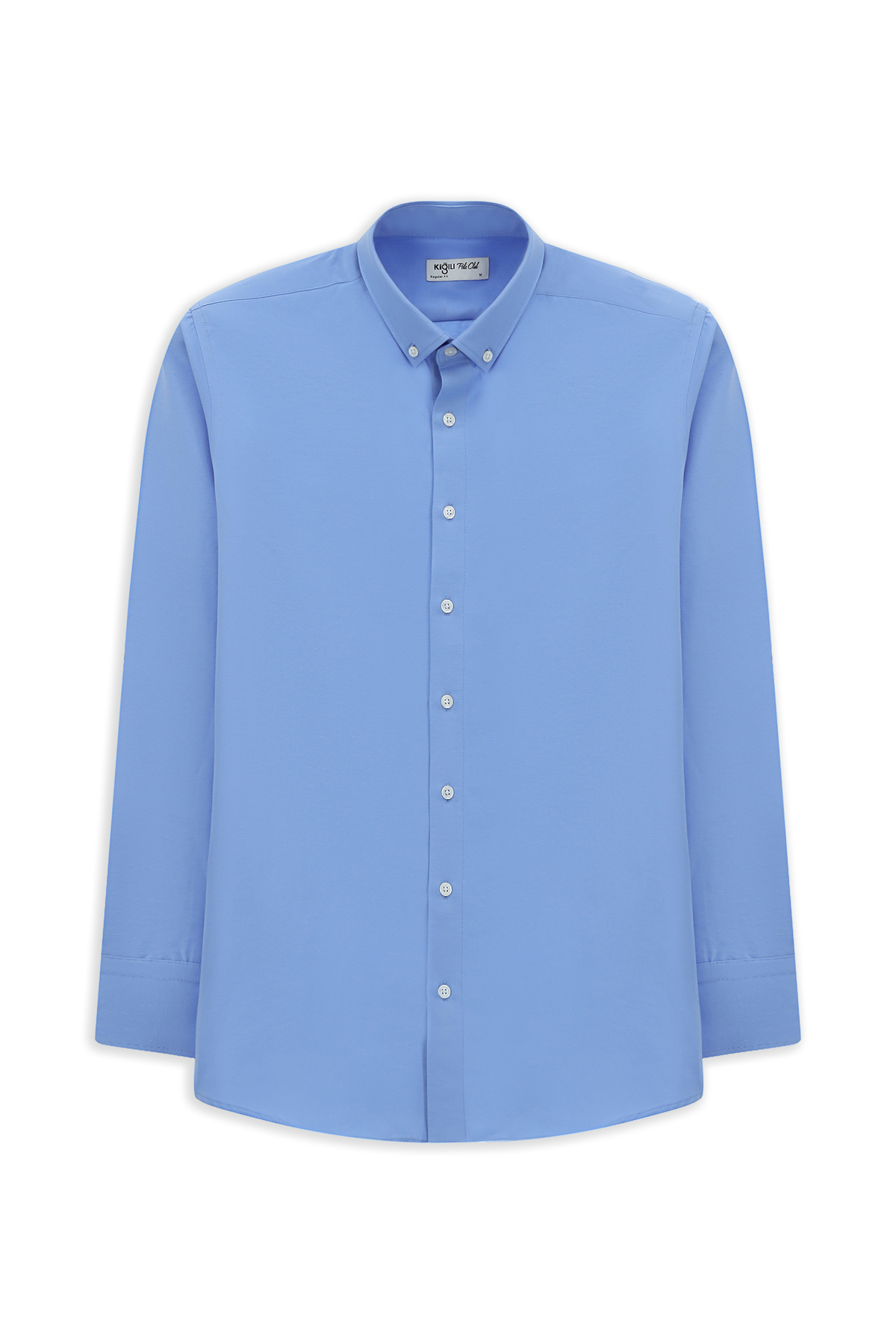 Kiğılı  Uzun Kol Regular Fit Düğmeli Yaka Pamuklu Kolay Ütülenebilir Gömlek