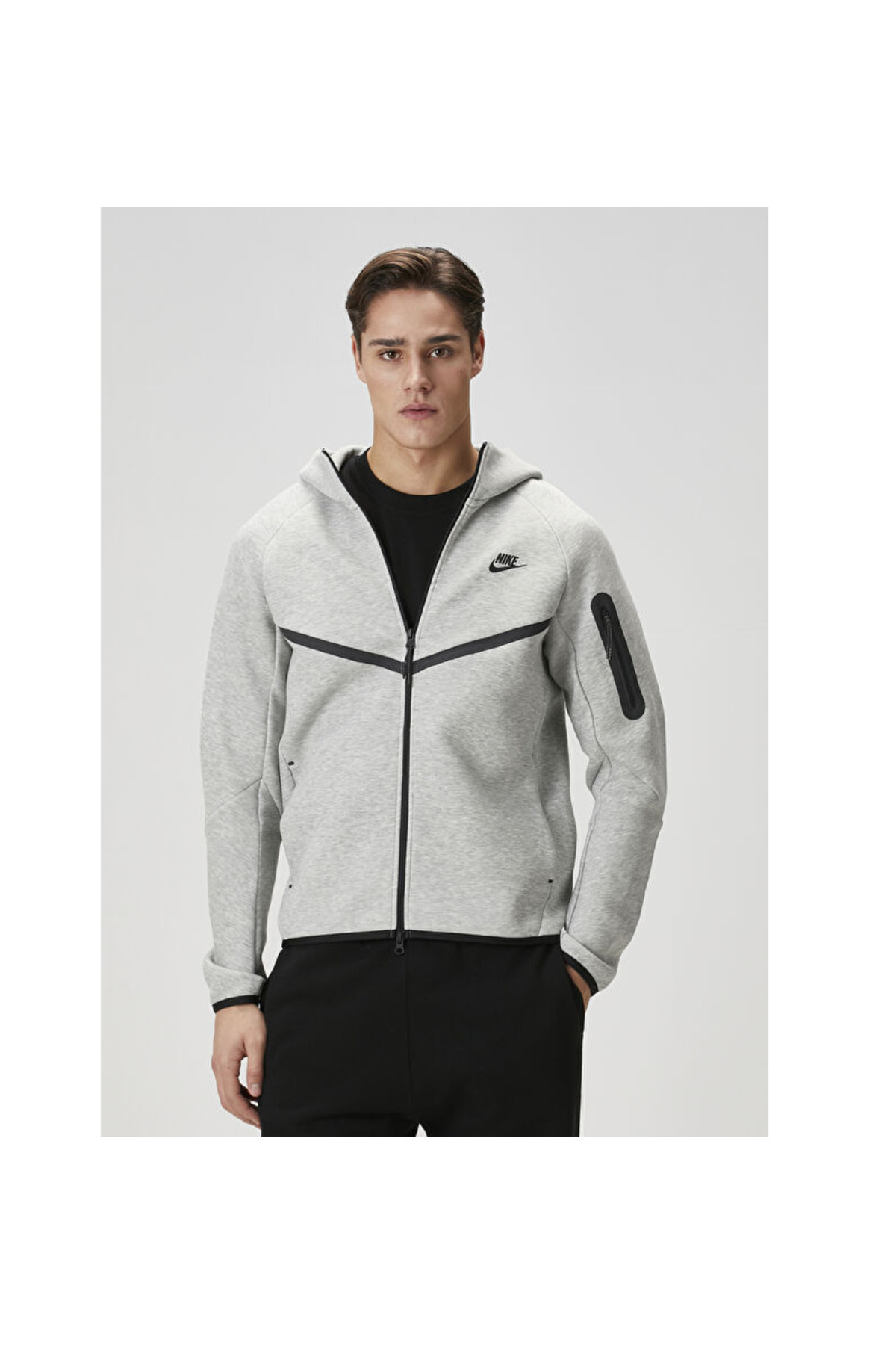 سویشرت کلاه‌دار خاکستری Tech Fleece Windrunner نایکی سویشرت اسپرت Nike