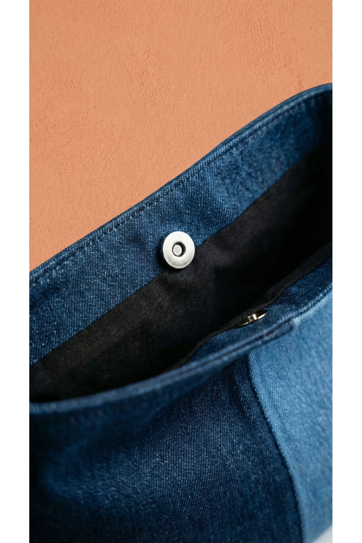 ENZİM JEANS  Kadın Kot Omuz Çantası Denim Kumaş Askılı Çanta - Görsel 6