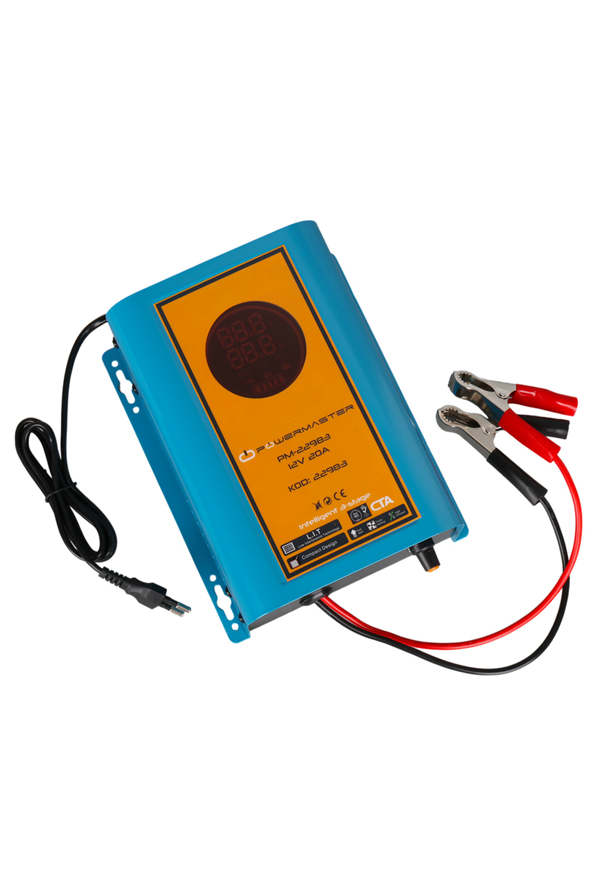Powermaster PM-22983 12 Volt 20 Amper Dijital Ekranlı Akıllı Akü