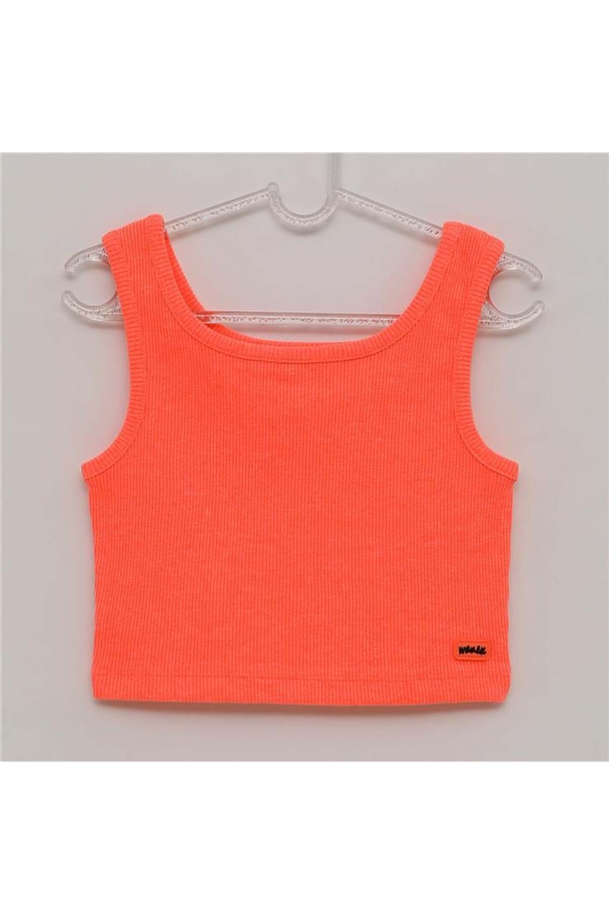 WANEX Kız Çocuk Sıfır Kol Crop Tişört - 32533 - Neon Turuncu