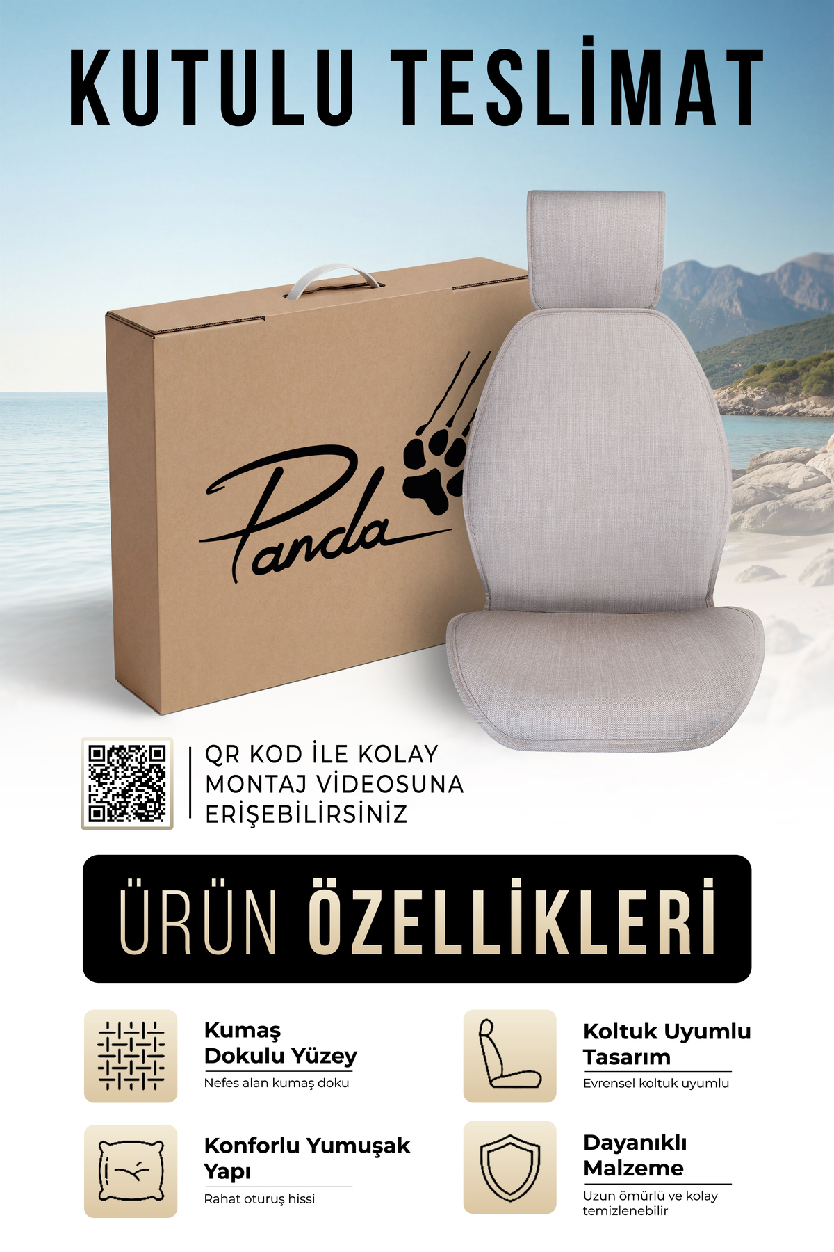 Panda Kılıf PANDA TROY SERİSİ KETEN KUMAŞ OTO KOLTUK ÖN MİNDER SETİ - ÖN SET KOLTUK KORUMA KILIFI fotoğrafı 4 (önizleme)