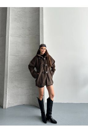 MADAMECİX Tokalı Kahve Kaban