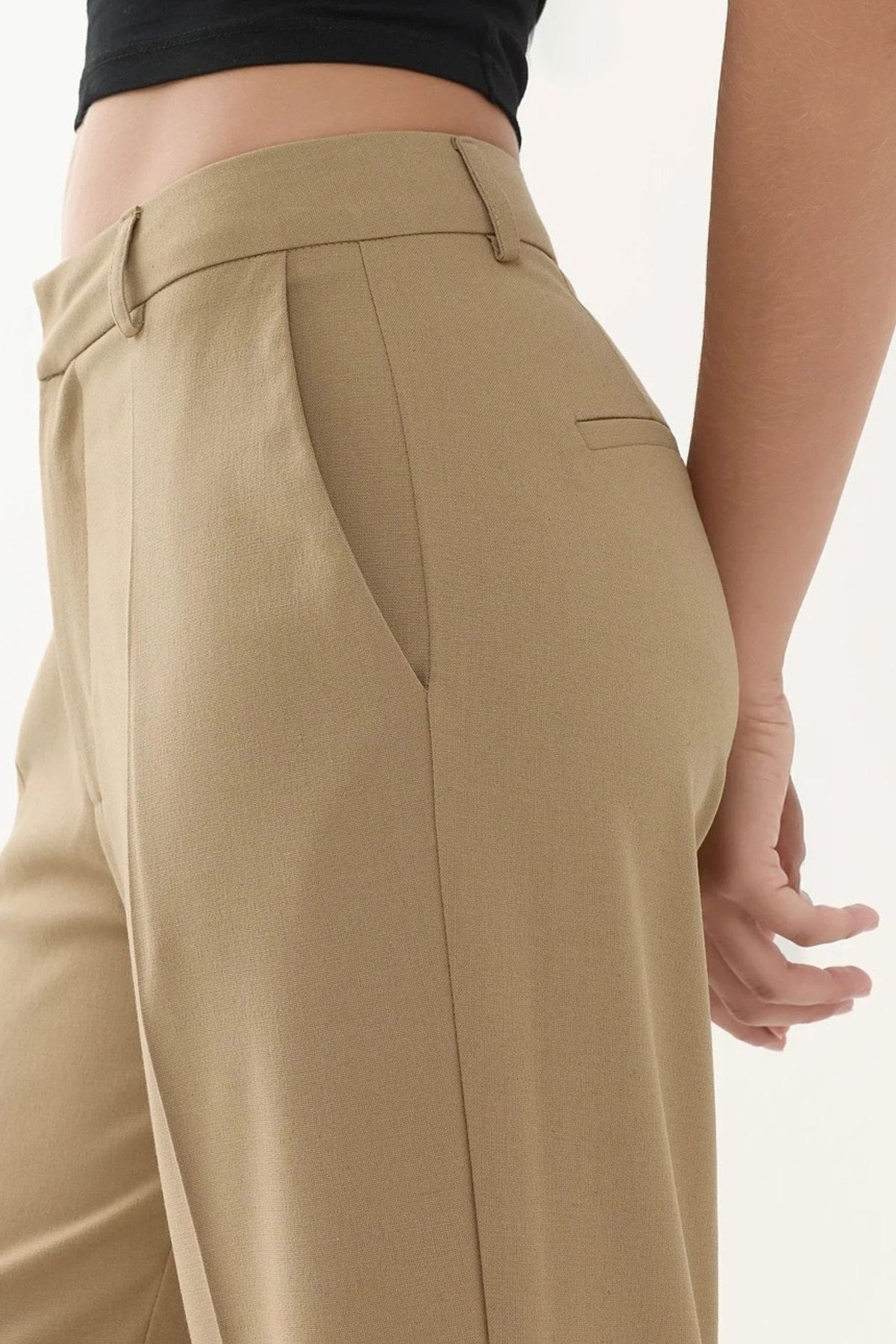 Hiccup Viskon Karışımlı Straight Leg Pantolon görsel 5