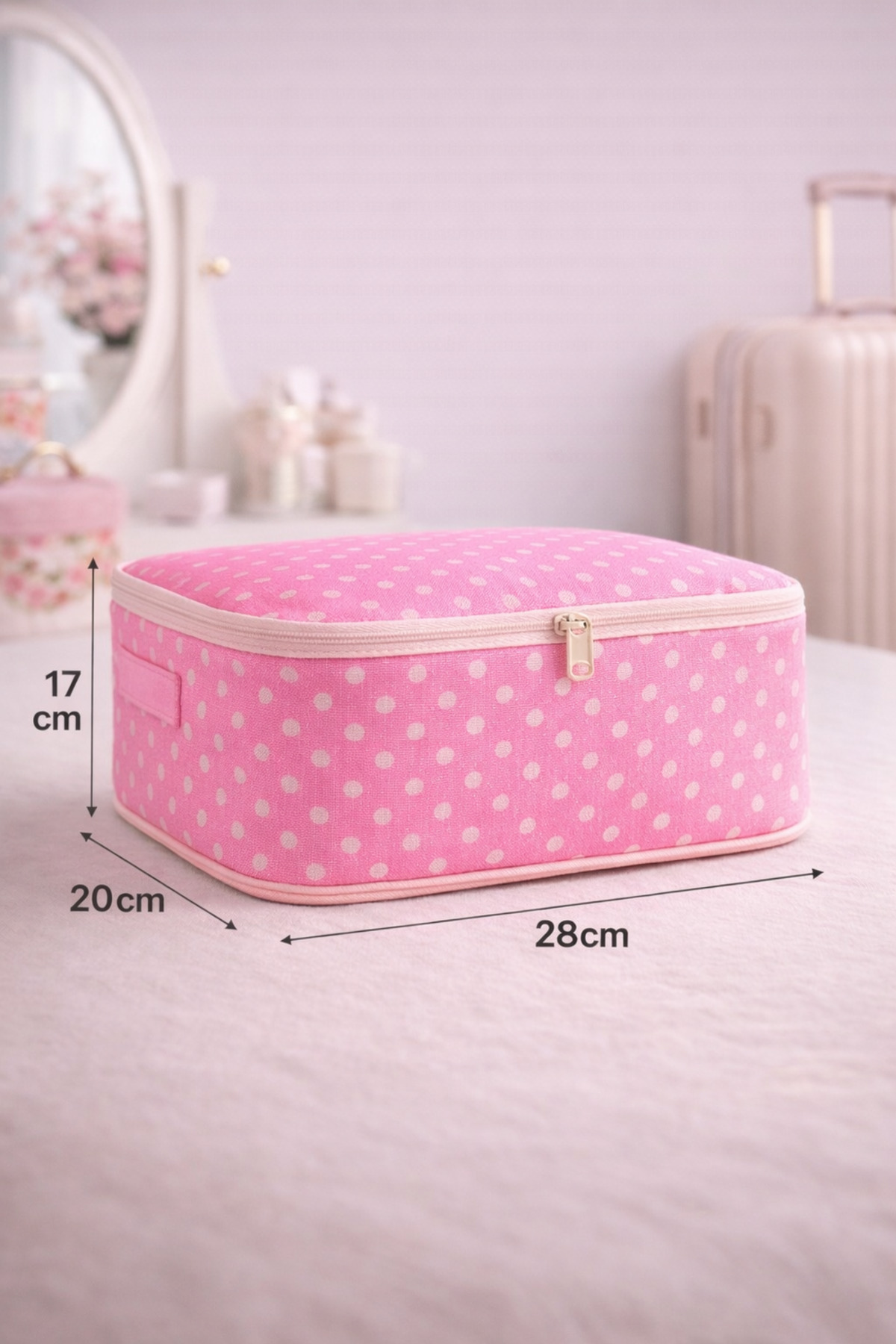 Lumtex Home Textile 6 Parça PEMBE desenli - Doğum/Hastane Çıkış Çantası - puantiye desenli fotoğrafı 3 (önizleme)