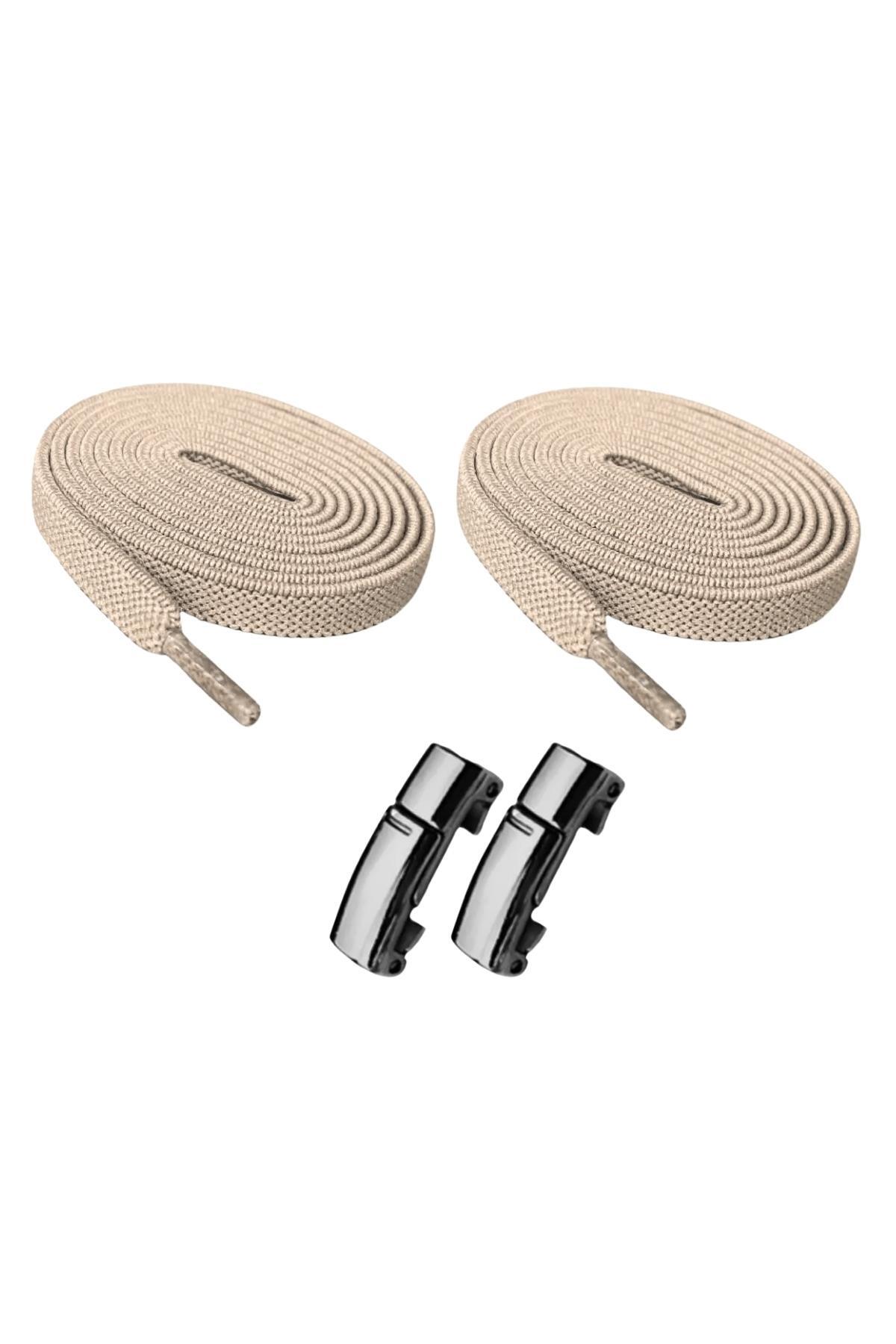 Elastic Smart Locking Lace Magnetic Metal Plug Drop Sports Shoelace 100cm