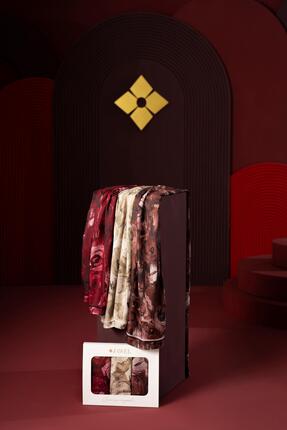 JAWEL Kadın Mellas Soft Şal Paket (Bordo-Sütlü Kahve-Kahve)