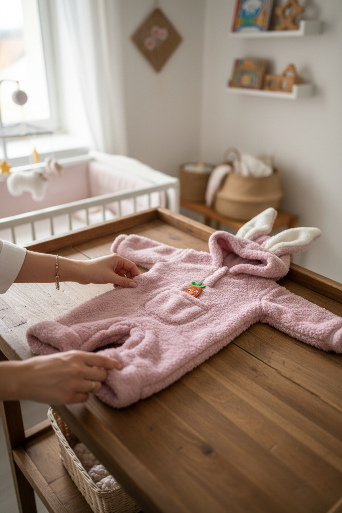 balbeybi Kulaklı Welsoft Bebek Tulumu, Kapüşonlu Tavşan Kulaklı Peluş Kışlık Bebek Uyku Tulumu Unisex fotoğrafı 6 (önizleme)