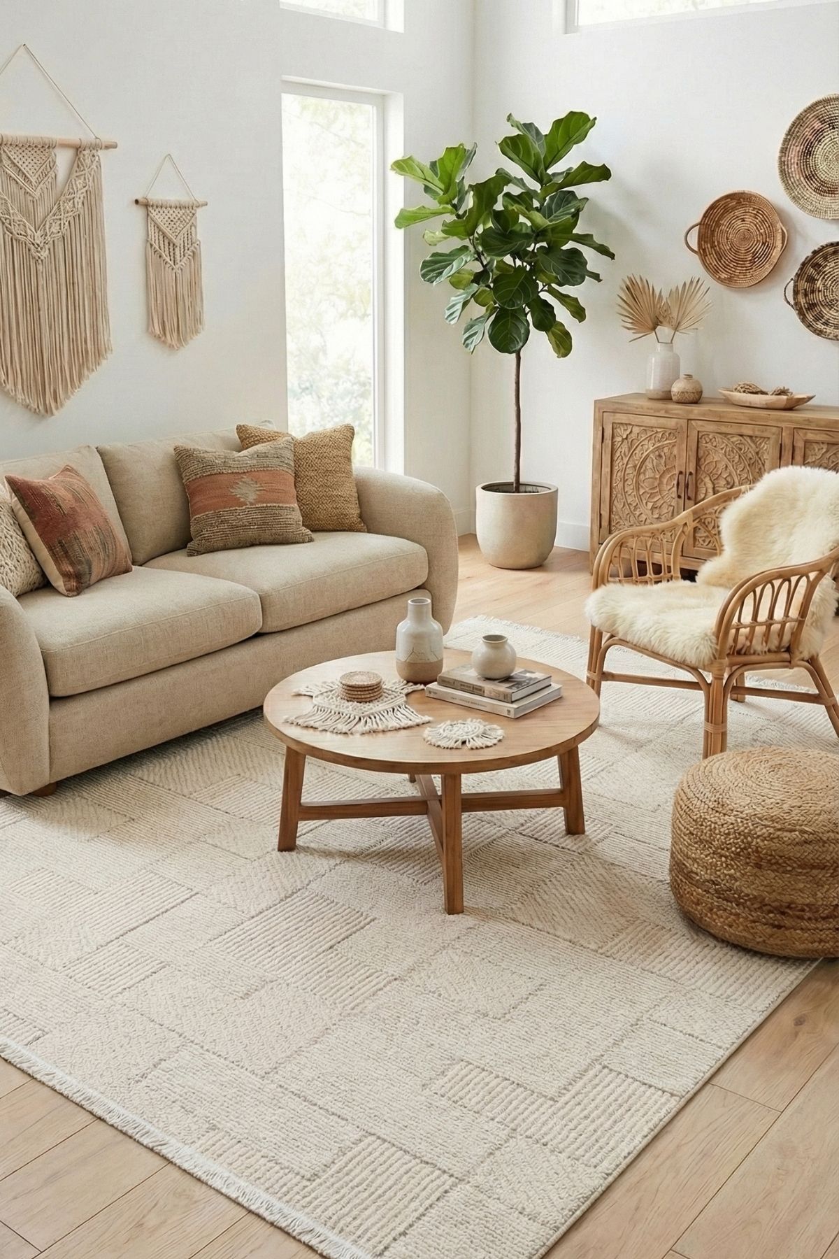 Magnus Lounge Rug | Custom Size Option, Dustproof, Easy Cleaning, Compatible with Robot Vacuum Cleaner