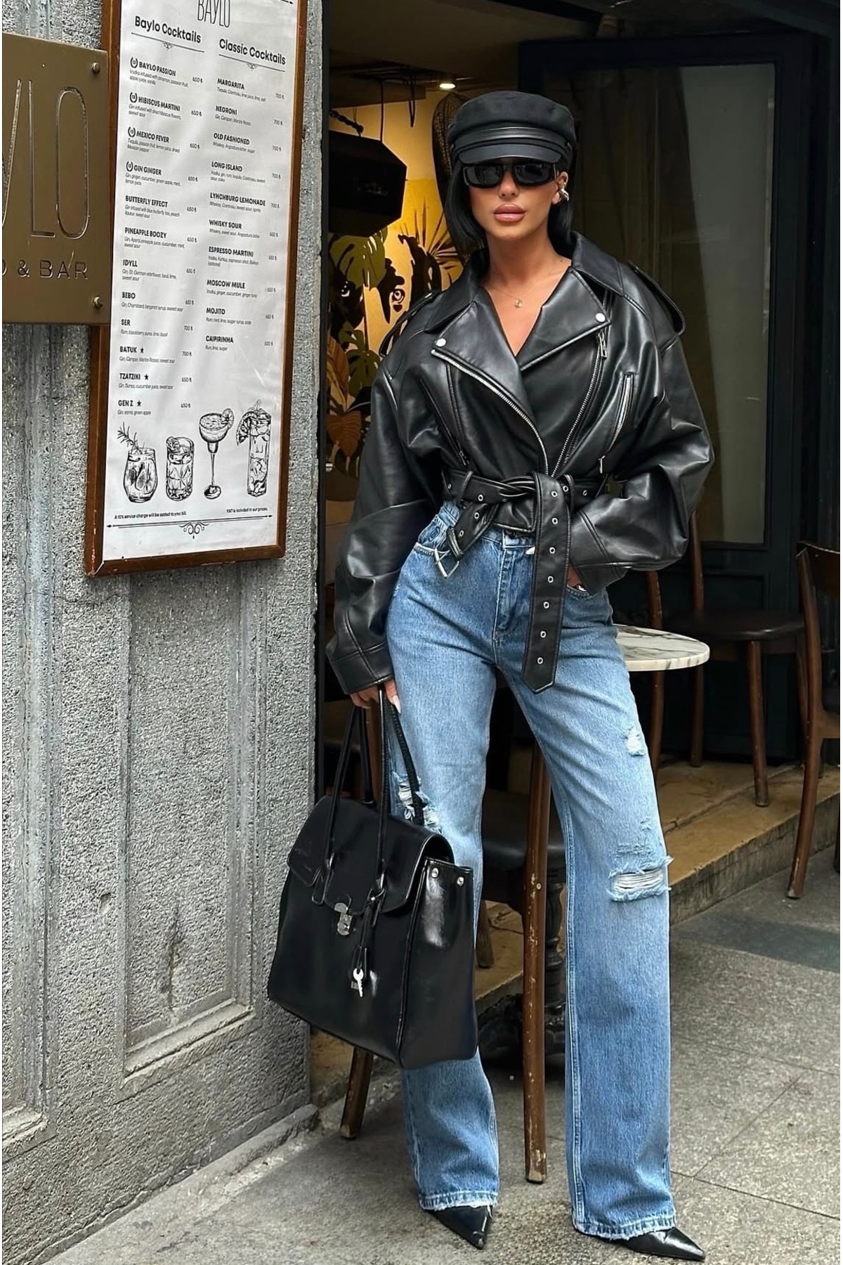 Aida Fashion  Diz yırtık palazzo jeans